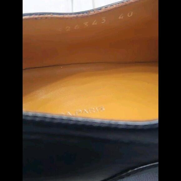 Balenciaga Paris Papier Derby Oxford Black Leather Skinny Buckle Womens Shoes 40 - Picture 14 of 16